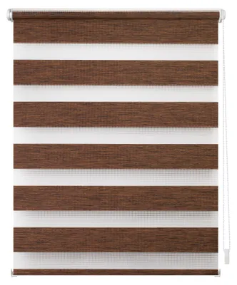 Produktbild von Lichtblick Doppelrollo blickdicht ohne Bohren Klemmbar, Anschraubbar Dunkelbraun 45 cm x 150 cm (B x L)