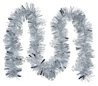 Immagine prodotto di Ghirlanda natalizia Clayre & Eef 200 cm in plastica color argento