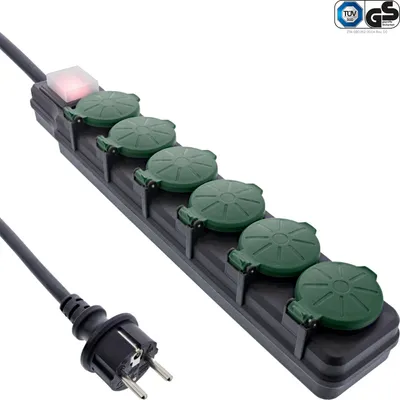 Produktbild von InLine 16496T, 10 m, Drinnen/Draußen, Typ F, Typ F, Gerade, IP44