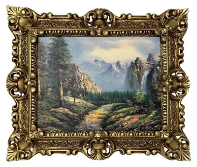 Image de Décoration murale baroque, peinture sur toile, dans un cadre doré, dimensions 45x38 cm