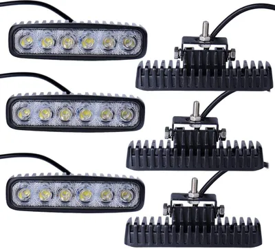 Produktbild von Greenmigo 6X 18W LED Arbeitslicht Offroad Flutlicht Spotlight Reflektor 12V 24V Scheinwerfer Arbeitsscheinwerfer 1600LM IP67 Wasserdicht Schwarz Aluminium Druckguss