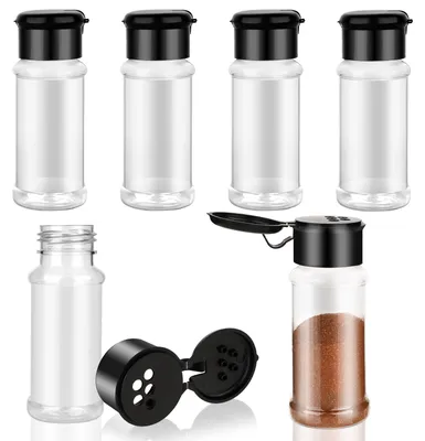 Productafbeelding van Kruidenpotjes - Set van 6 - Inhoud: 100 ml - Kunststof - Kruidenpotjes voor opslag