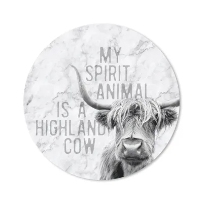 Produktbild von MuchoWow® Mauspad Mousepad Marmor - Zitat - Schottischer Highlander 50x50 cm - Mousepads - Maus Mat - Pad - Mausunterlage - Vinyl