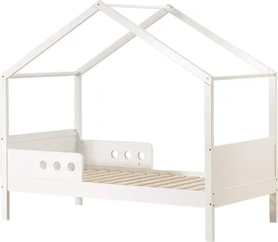 Image de Rebecca Mobili Lit d'enfant Duhat 151x170x86 pin blanc marron clair Scandinave