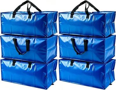 Productafbeelding van Verhuiszakken - Set van 6 - 95 l - Extra grote opbergzakken van PP met ritssluiting - Opvouwbaar - Kleding - Dekbedden