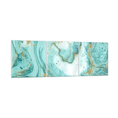 Produktbild von Bilder auf glas - Abstraktion blau Wasser modern - 120x40cm - Glasbilder - Wandbilder - Kunstdruck - zum Aufhängen bereit - Wanddekoration aus Glas - Glas Bilder - Wandbild auf Glas - GCA120x40-2937