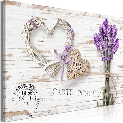Immagine prodotto di Murale moderno b-C-0646-b-a (120x80 cm) - 1 pezzo fotografia su tela foto decorazione arte murale stampa LAVENDEL HEART