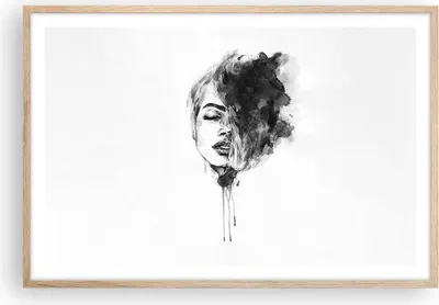 Produktbild von Gerahmtes Poster - Rahmen in heller Eiche - Frau Gesicht Abstraktion - 91,5x61 cm - Wand Bild - Wanddeko - Wandbilder - Kunstposter - Wandposter - Bilderrahmen - Bilder - Kunstdruck - P2NAA91x61-4934