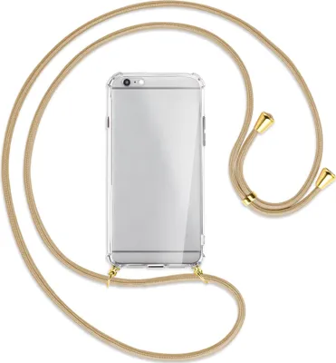 Produktbild von Handykette Backcover-Schutzhülle mit Band (Metall goldfarben) für Apple iPhone 6 Plus - caramel
