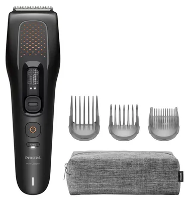 Imagen del producto de Philips Serie 7000, recortador de pelo HC7722, negro, 4,1 cm, 1 mm, acero inoxidable, funciona con batería, 120 minutos de autonomía