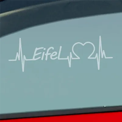 Produktbild von Auto Aufkleber Eifel Puls Herzschlag mit Ferien Region Motiv 19x6 cm Milchglas Sticker Heckscheibenaufkleber