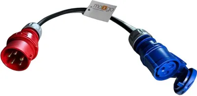 Produktbild von CEE-Adapterleitung H07RN-F 3G2,5mm² CEE-Stecker 5-polig 16A 400V auf CEE Kupplung 3-polig 16A PCE 0,5m