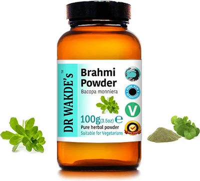 Produktbild von DR WAKDE'S Brahmi Pulver (Bacopa Monniera) - 100 g (3,5 Unzen) | Rein, Raw & Getrocknetes Pulver | Ayurveda-Kräuter | Vegan | Nichts hinzugefügt