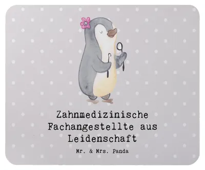 Produktbild von Mr. & Mrs. Panda Mauspad Zahnmedizinische Fachangestellte Leidenschaft - Grau Pastell - Geschenk, mousematte, Mousepad, pc, Mouse Pad