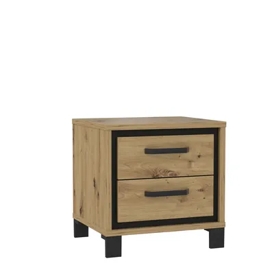 Produktbild von Nachtkommode >TRONDHEIM< in Artisan Eiche / Schwarz Eiche