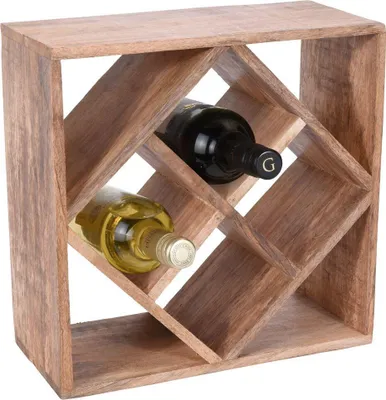 Productafbeelding van Uitstekende wijnfleshouder van Houseware, hout, 33x15 cm, bruin