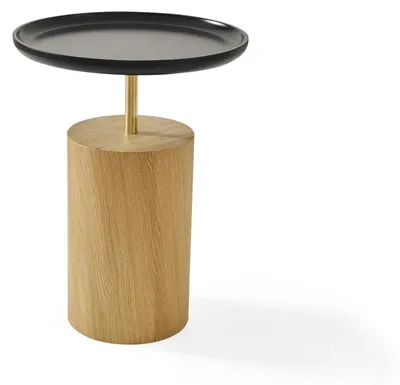 Produktbild von Beistelltisch Tisch Holz Beistell Designer Möbel Schwarz Rund Tisch