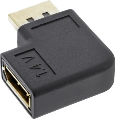 Produktbild von InLine DisplayPort Adapter, DisplayPort Stecker / Buchse links gewinkelt, DisplayPort, DisplayPort, Schwarz
