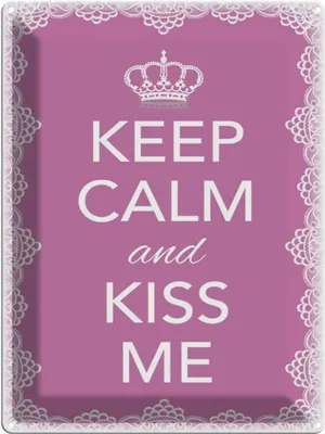 Produktbild von vianmo Blechschild 40x30 cm Keep Calm and kiss me Krone
