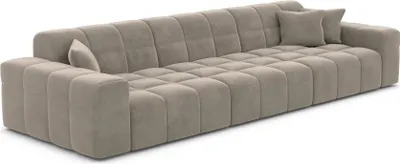 Produktbild von Samtstoff 4-Sitzer Couch Nivara Taupe