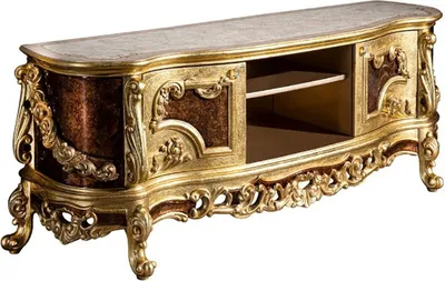Produktbild von Casa Padrino Luxus Barock TV Schrank Creme / Beige / Braun / Gold 185 x 50 x H. 72 cm - Edler Fernsehschrank mit 2 Türen - Prunkvolle Barock Wohnzimmer Möbel