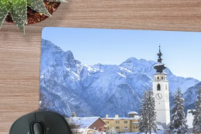 Produktbild von MuchoWow® Mauspad Mousepad Schnee in einem Bergdorf in der Schweiz 27x18 cm - Mousepads - Maus Mat - Pad - Mausunterlage - Büroartikel - Desk Matten