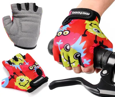 Produktbild von Meteor KIDS MONSTERS Kinder Fahrradhandschuhe Rot