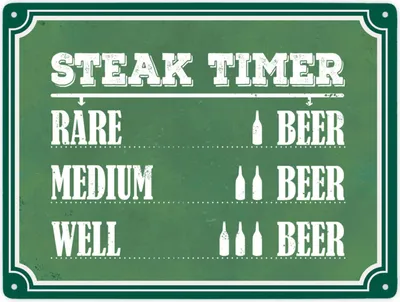 Produktbild von Steak Timer Metallschild XXL Schild Blechschild Aluminiumschild Emailleschild