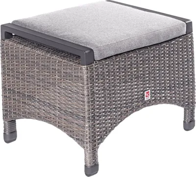 Produktbild von Hocker Fußbank Kentucky omega braun Rattanoptik Garten wetterfest
