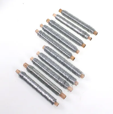 Produktbild von 10 Rollen Wickeldraht verzinkt silber Blumendraht Bindedraht a 100g 0,65mm 1kg