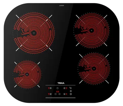 Image de Plaque Vitrocéramique Teka 4 Zones 6500W Noire - TCC 64310 TTC BK