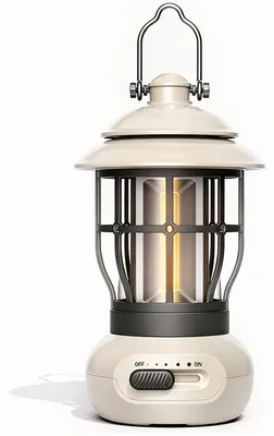 Produktbild von LED Camping Laterne USB aufladbar, dimmbare Retro Outdoor Lampe 300 Lumen für Camping Wandern Stromausfall