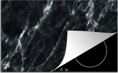 Produktbild von KitchenYeah© Herdabdeckplatte Marmor - Schwarz - Luxus , 83x51cm, Küche Deko, Glaskeramikkochfeld Herdabdeckung, Abdeckplatte fùr Kochfeld