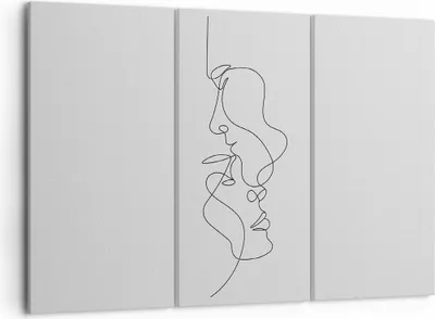 Produktbild von Bild auf Leinwand - Leinwandbild - 3 Teile - Stück Linear Paar - 105x70cm - Wand Bild - Wanddeko - Wandbilder - Leinwanddruck - Bilder - Wanddekoration - Leinwand bilder - Wandbild - CE105x70-4895