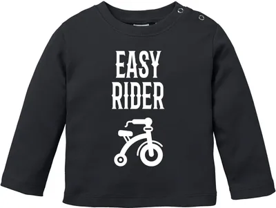 Produktbild von Baby Langarmshirt Babyshirt Easy Rider Jungen Shirt Moonworks® schwarz 56/62 (1-3 Monate)