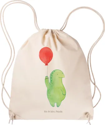 Produktbild von Mr. & Mrs. Panda Beutel Schildkröte Luftballon - Transparent - Geschenk, turnbeutel baumwolle, Schildkröten, Ballon, Jutebeutel, wander rucksack, Motivationsspruch