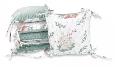 Obrázek produktu pro Baby Nellys Polštářkový mantinel , LULU natural, minky - mátová