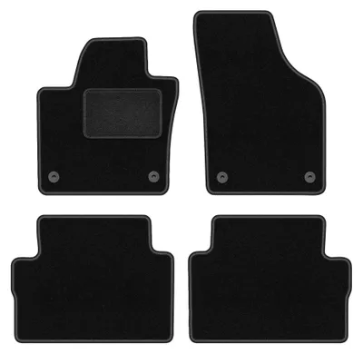 Produktbild von Velours-Fußmatten für Volkswagen Sharan II 2010- (Minivan) – 4-tlg, Schwarz, passgenau – Wielganizator LUX – Ausführung W0023