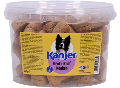 Productafbeelding van Kanjer Grote kluif koeken hondensnack 1000 g in bewaaremmer