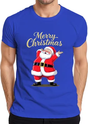 Produktbild von Merry Christmas Weihnachtsmann Santa Claus Lustig Geschenk Kinder Herren T-Shirt, Blau, XXL