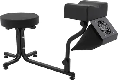 Produktbild von Pedikürhocker mit Fußstütze - Nagelstaub Absaugung 22W 2600rpm - Arbeitshocker für Salon Maniküre Fußpflege - 100kg Tragkraft - schwarz
