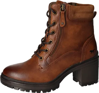 Produktbild von Mustang Damen Stiefelette Zierreißverschluss Blockabsatz 1409-506, Größe:40 EU, Farbe:Braun