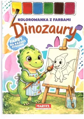 Produktbild von Malbuch mit Dinosauriern und Buntstiften – eine Gemeinschaftsarbeit