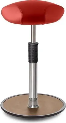 Produktbild von Sitz- Stehhocker Free Tall Triangel Boxmark Leder Rot Chrom /Natur.