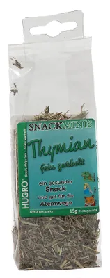 Produktbild von HUGRO HugroMinis Thymian 15 g | Einzelfuttermittel für Nager, Ziervögel und pflanzenfressende Reptilien | 100 % Thymian | getrocknet