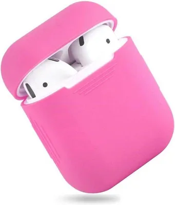 Produktbild von Jumadas Apple Airpods-Hülle – „Geeignet“ für Airpods 1 und 2 – Softcase – leuchtendes Rosa – Schutzhülle