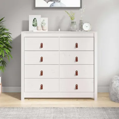 Image de vidaXL Armoire d'appoint blanc 100x40x90 cm pin massif