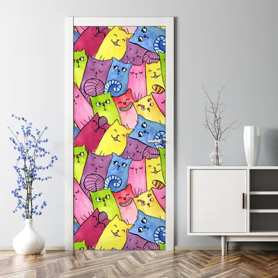 Produktbild von Dekorative Aufkleber Türtapete selbstklebend Tattoo Klebefolie Aquarell Orangen 70 x 200 cm