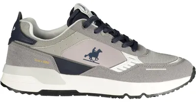 Produktbild von Graue Herrensportschuhe mit blauen Akzenten und herausnehmbarem Fußbett