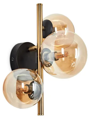 Produktbild von Isorella »Isorella« Wandlampe aus Metall/Glas in Schwarz/Messing/Bernstein